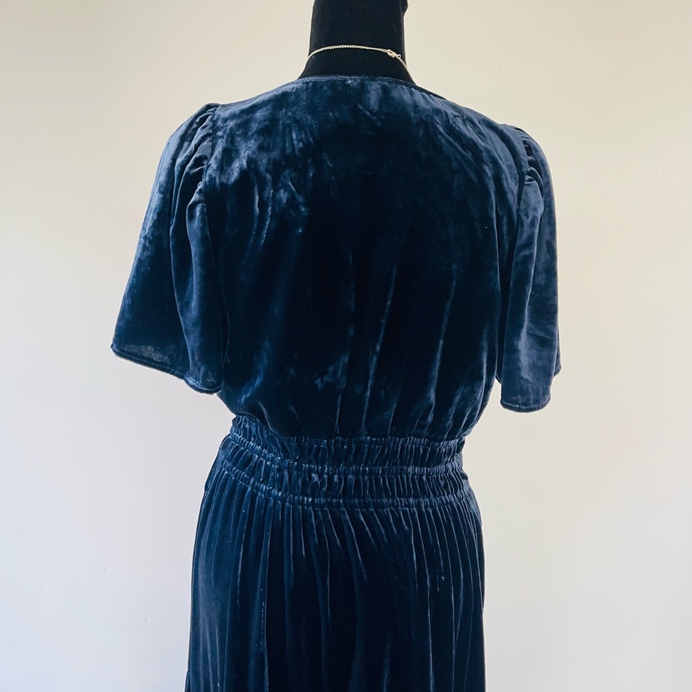 Anthropologie The Somerset Maxi Dress Velvet Edition Navy - Picture 10 of 15